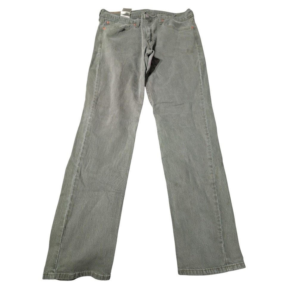 Levis 511 Slim Fit Jeans Mens‎ 34x32 Olive Green Denim Pants A4